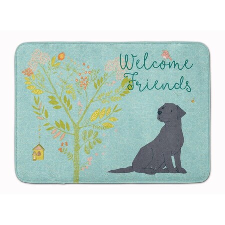 Carolines Treasures Welcome Friends Black Labrador Retriever Machine Washable Memory Foam Mat BB7595RUG